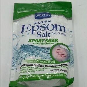 Amoray Premium Spearmint + Menthol Sport Soak Natural Epsom Salt 1and Lavender